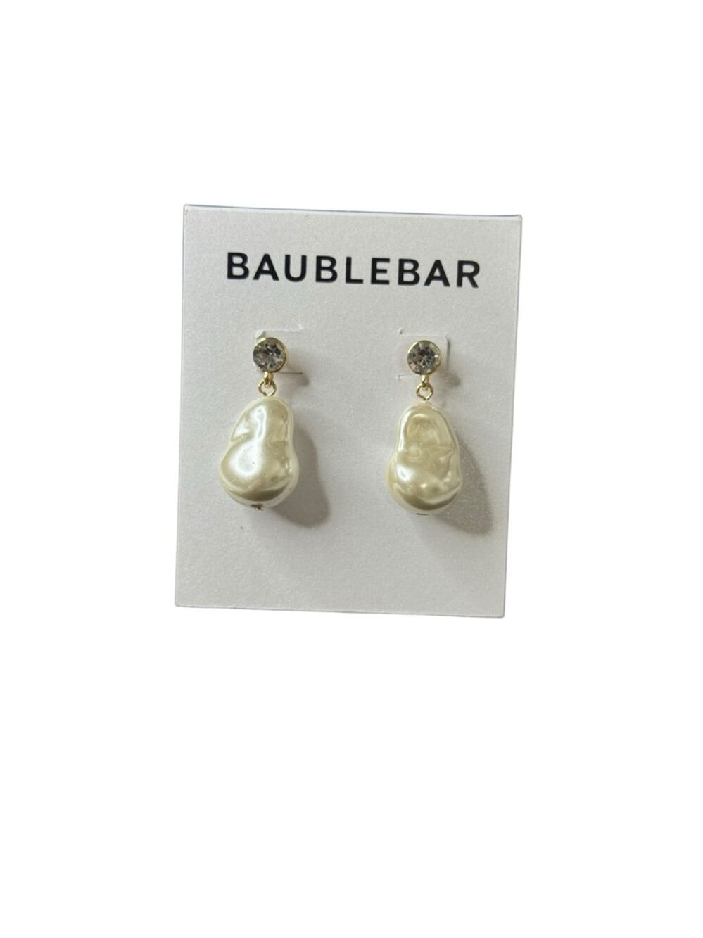 Women's BAUBLEBAR Gold Tone White Pearl Drop Earrings One Size